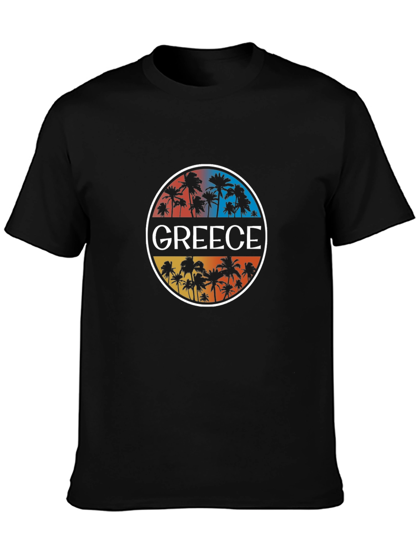 Greece Palm Tree Graphic T-Shirt
