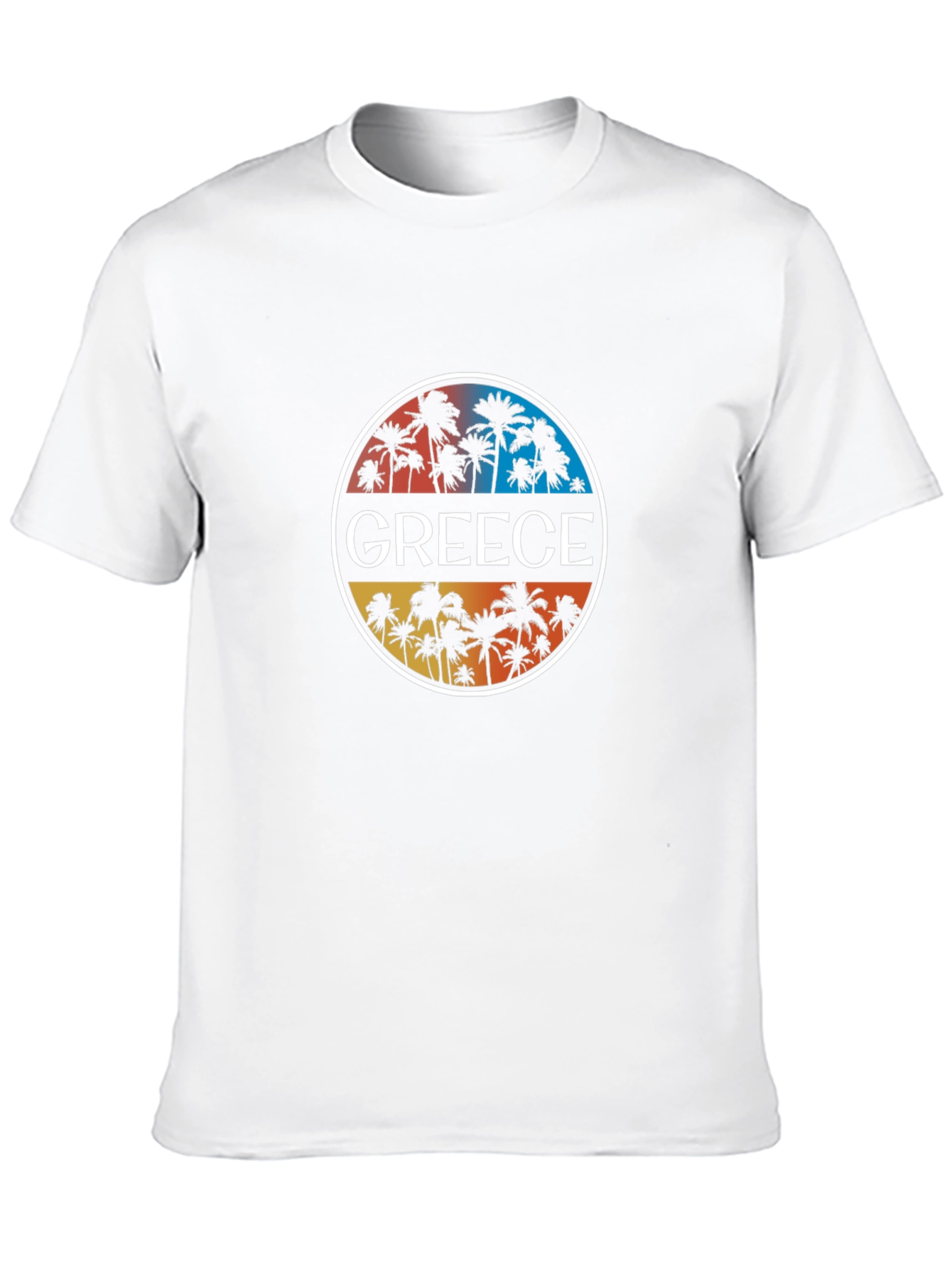 Greece Palm Tree Graphic T-Shirt