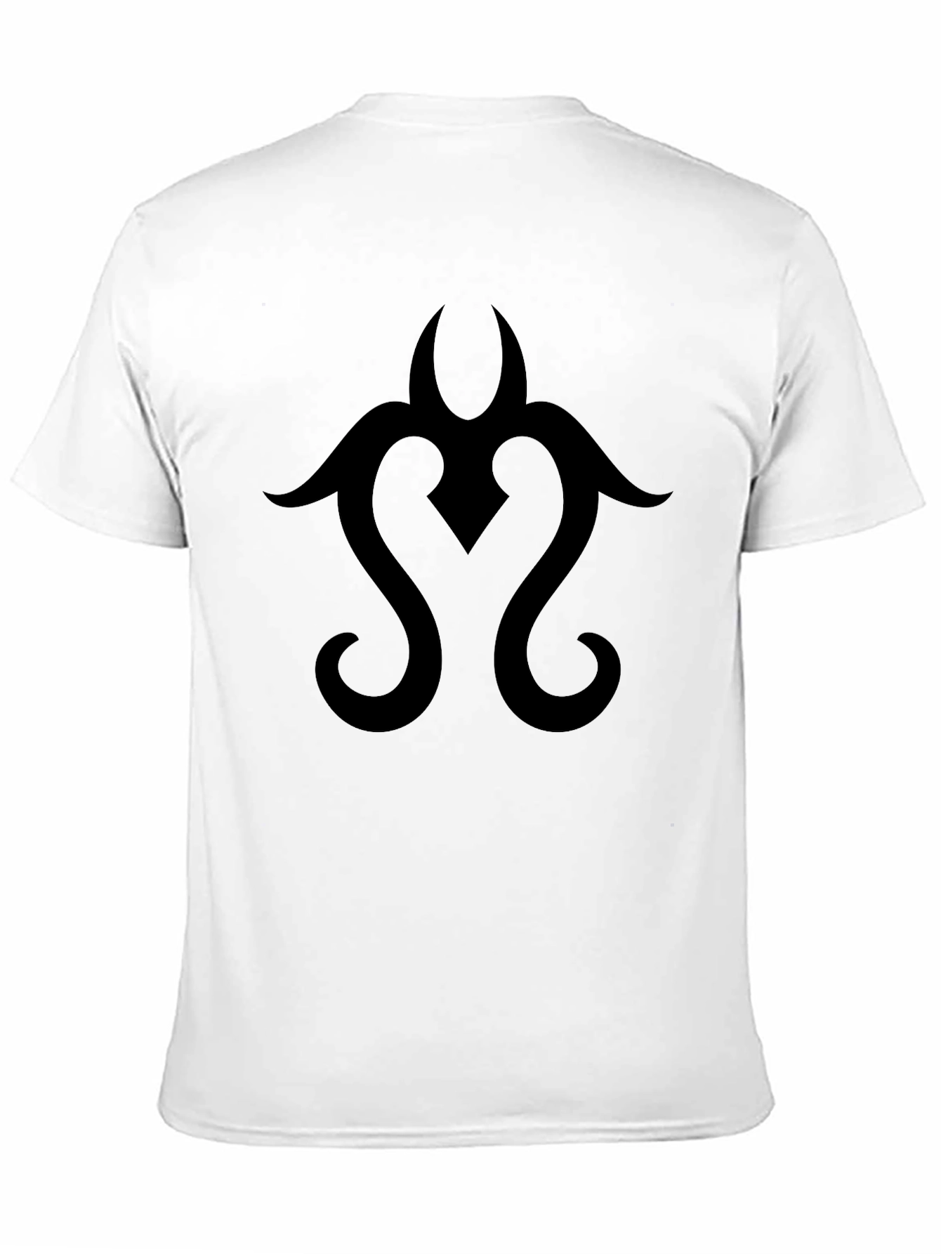 Black Tribal Design Graphic Tee Casual Cotton T-Shirt