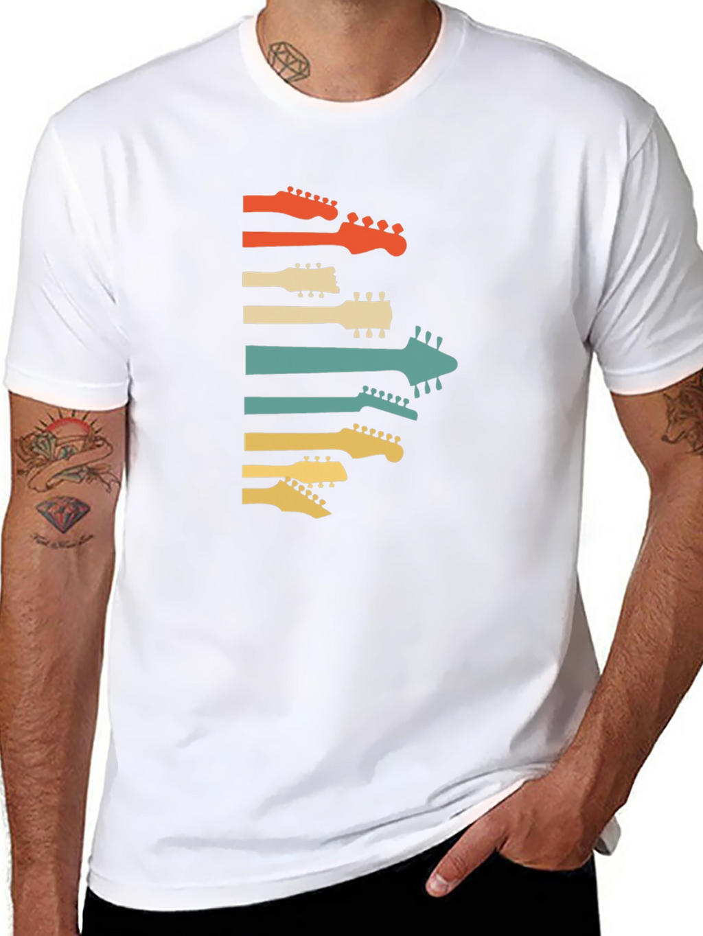 Retro Guitar Headstock Graphic Tee