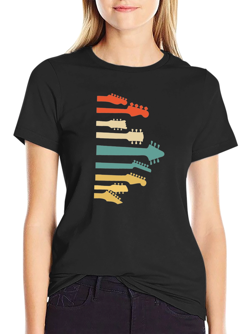 Retro Guitar Headstock Graphic Tee