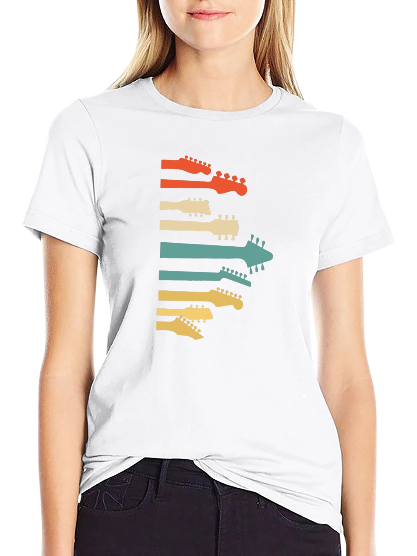 Retro Guitar Headstock Graphic Tee