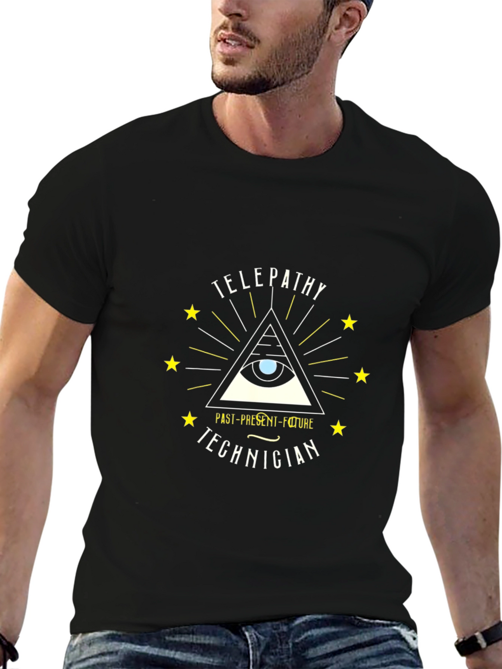 Telepathy Technician Black Graphic Tee