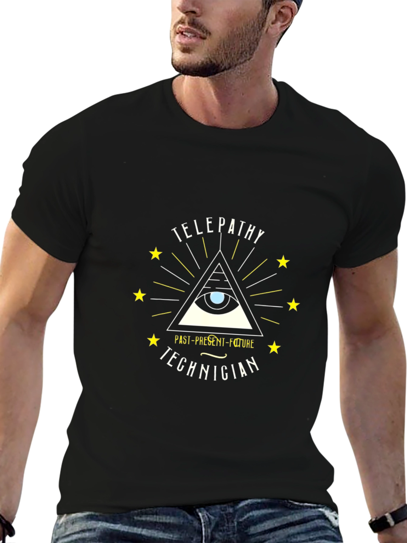 Telepathy Technician Black Graphic Tee