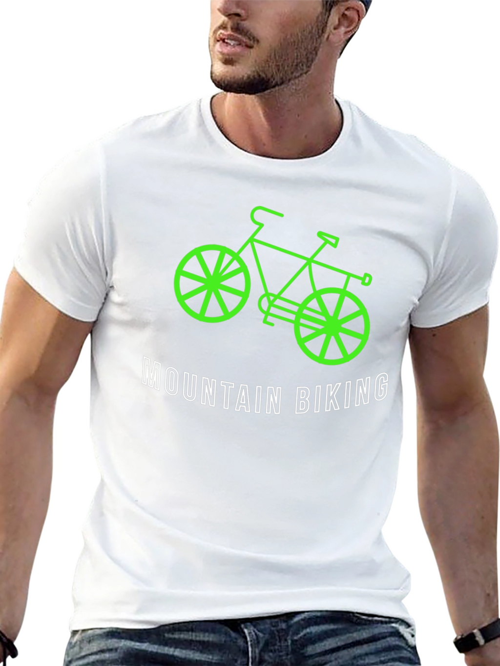 Mountain Biking Graphic T-Shirt - Black