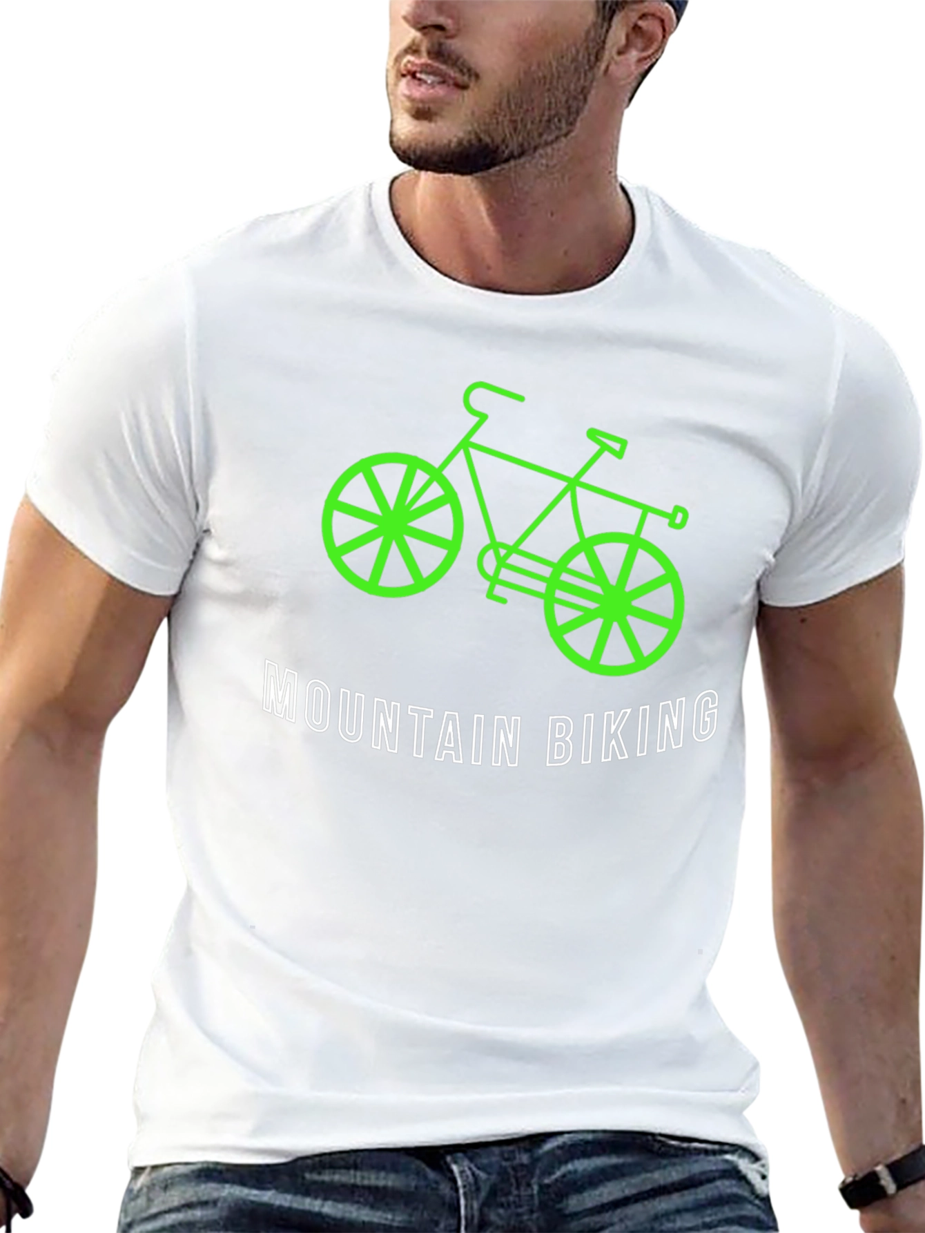 Mountain Biking Graphic T-Shirt - Black
