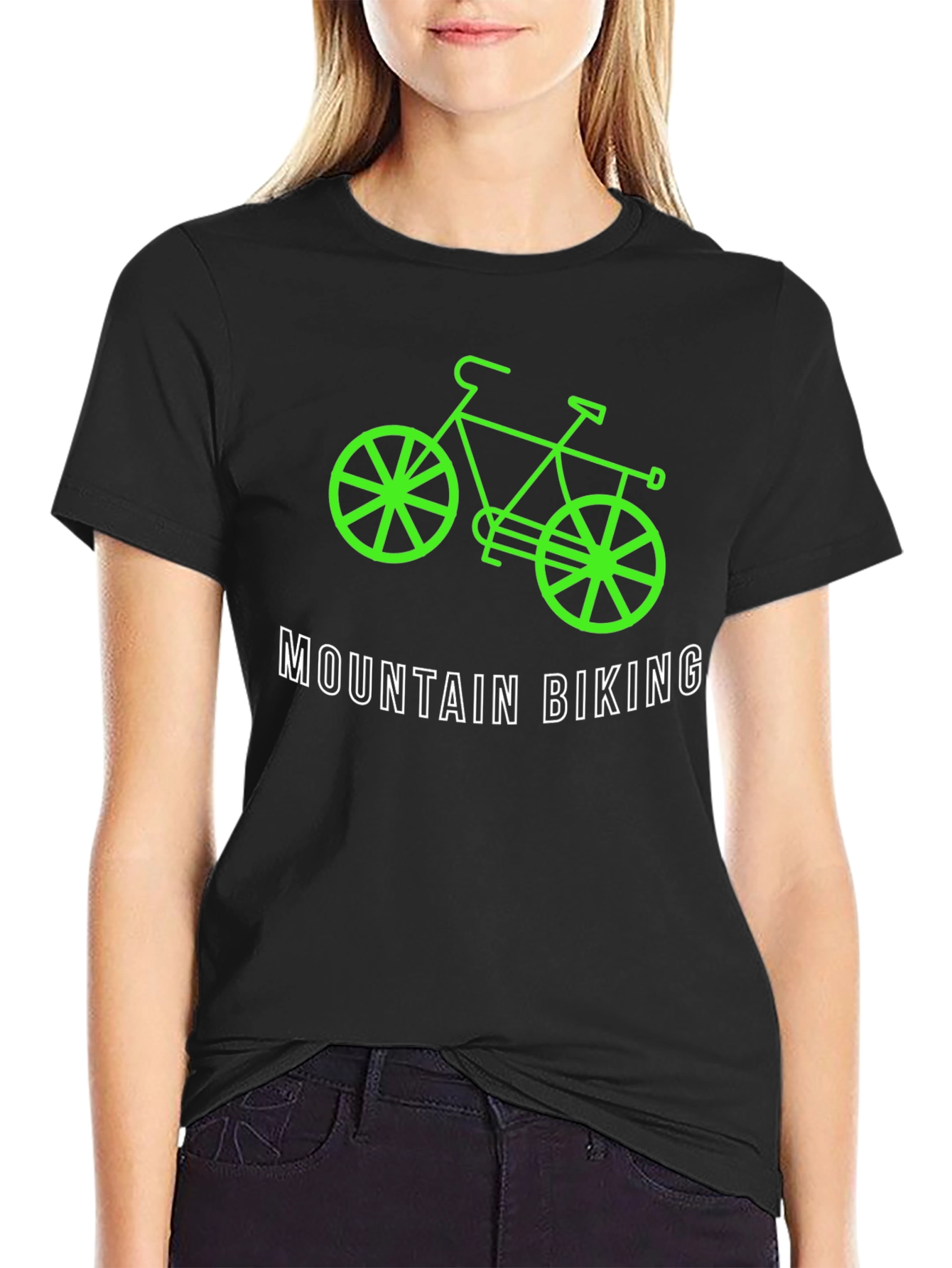 Mountain Biking Graphic T-Shirt - Black