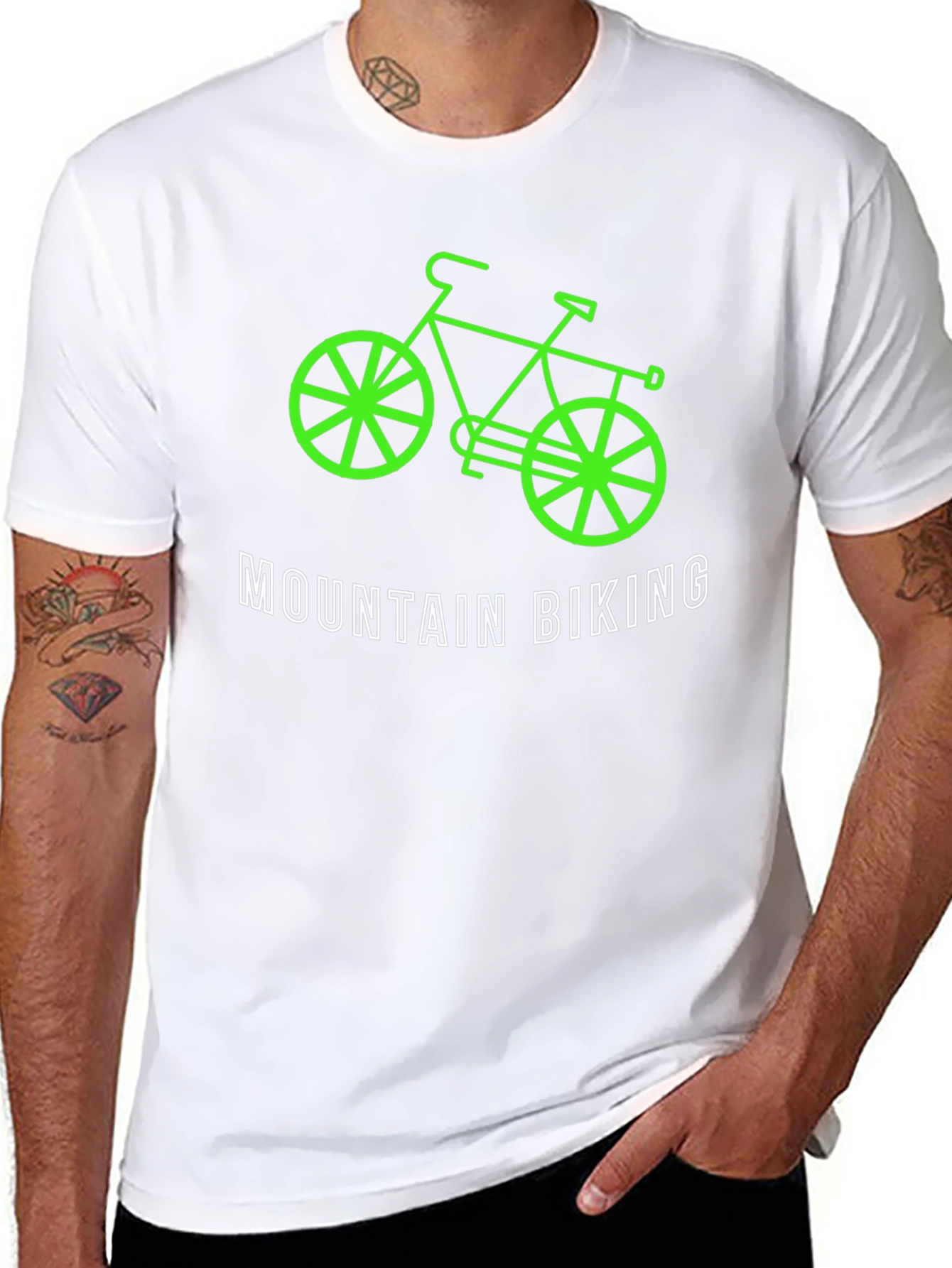 Mountain Biking Graphic T-Shirt - Black
