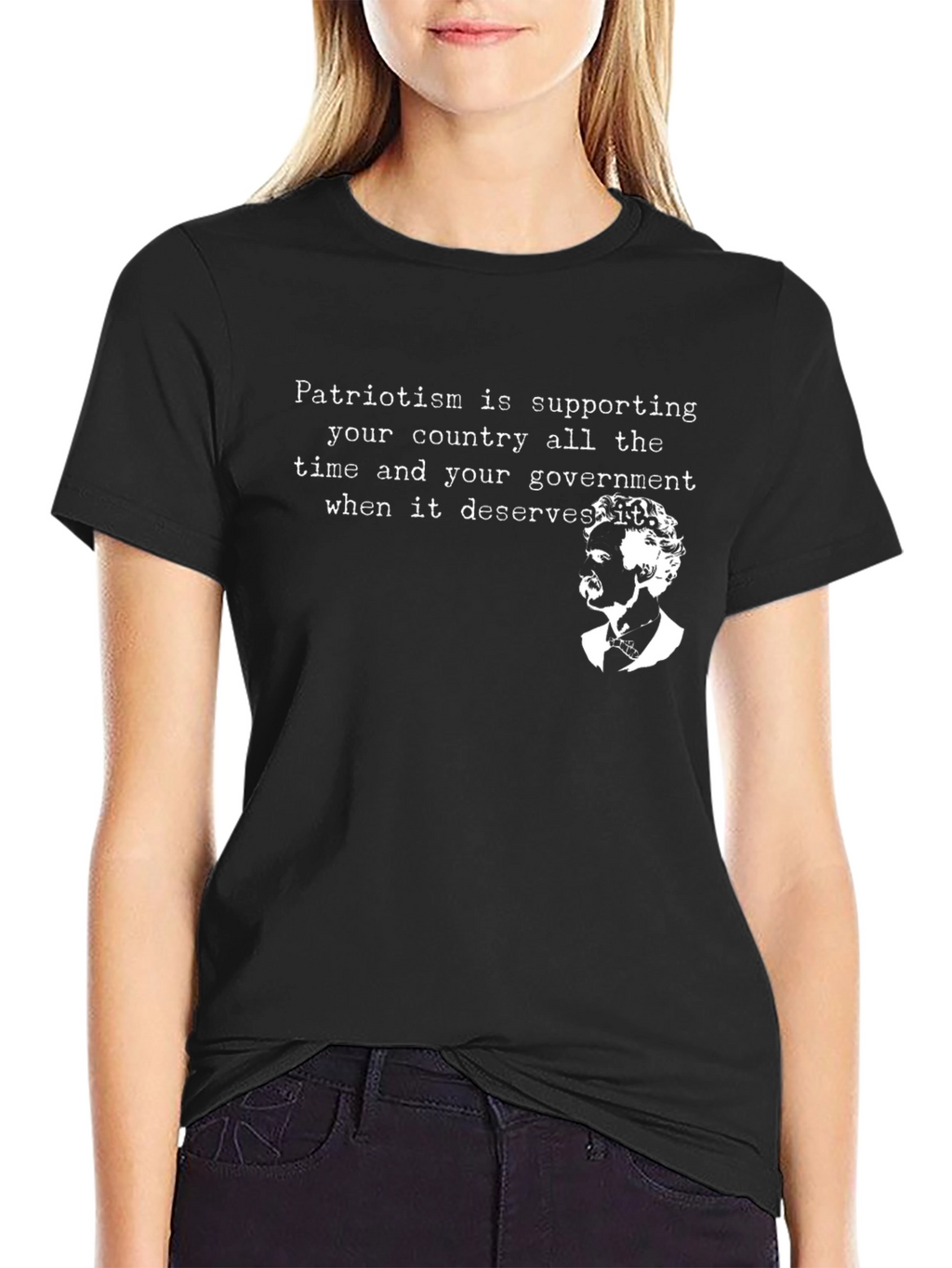 Patriotism Quote Graphic Tee - Black