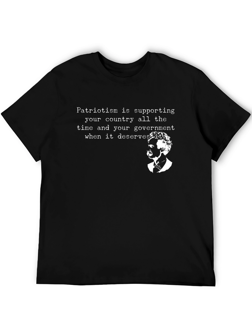 Patriotism Quote Graphic Tee - Black