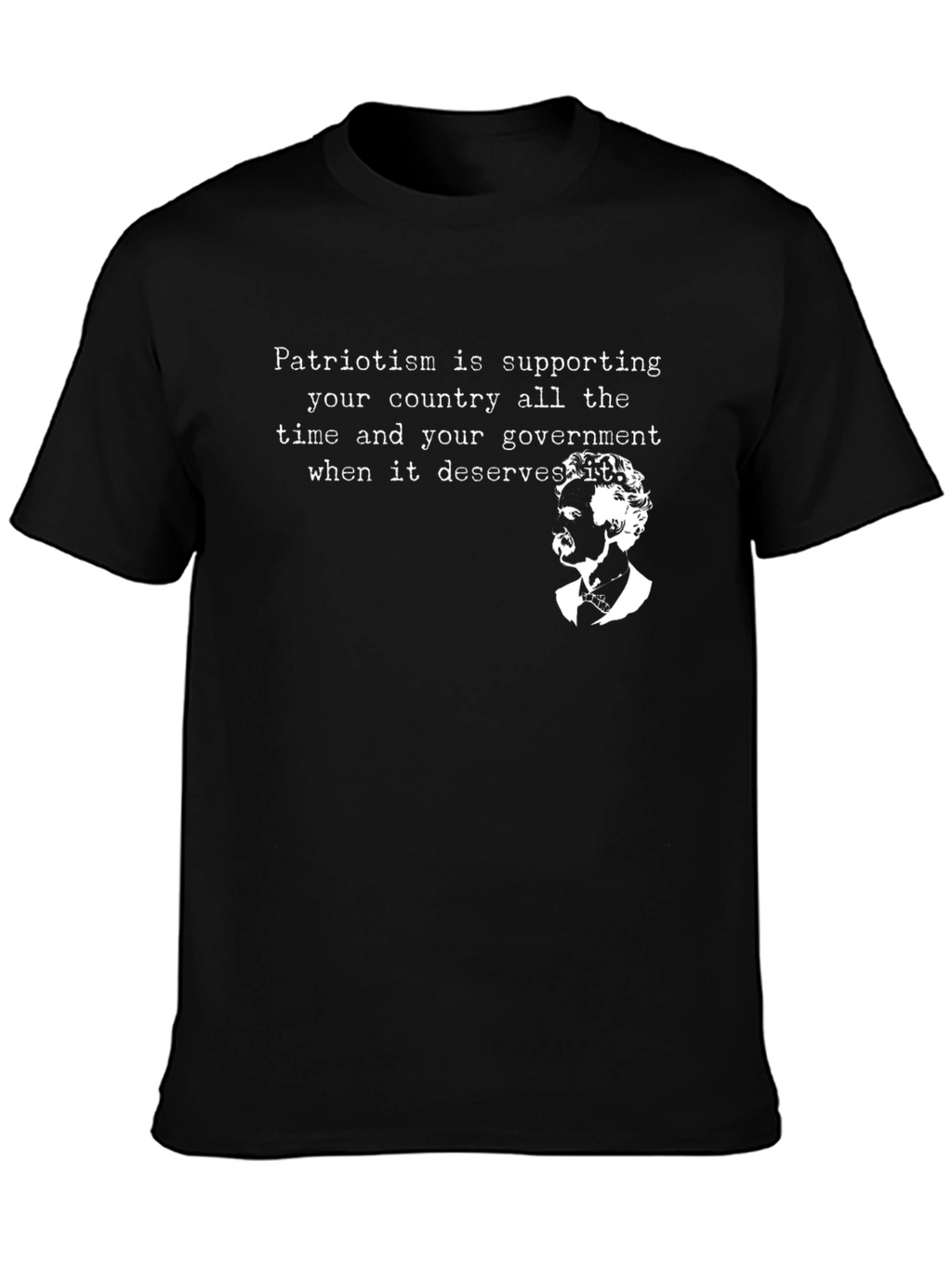 Patriotism Quote Graphic Tee - Black