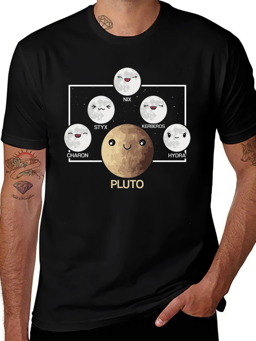 Pluto & Moons Graphic Tee - Astronomy T-Shirt