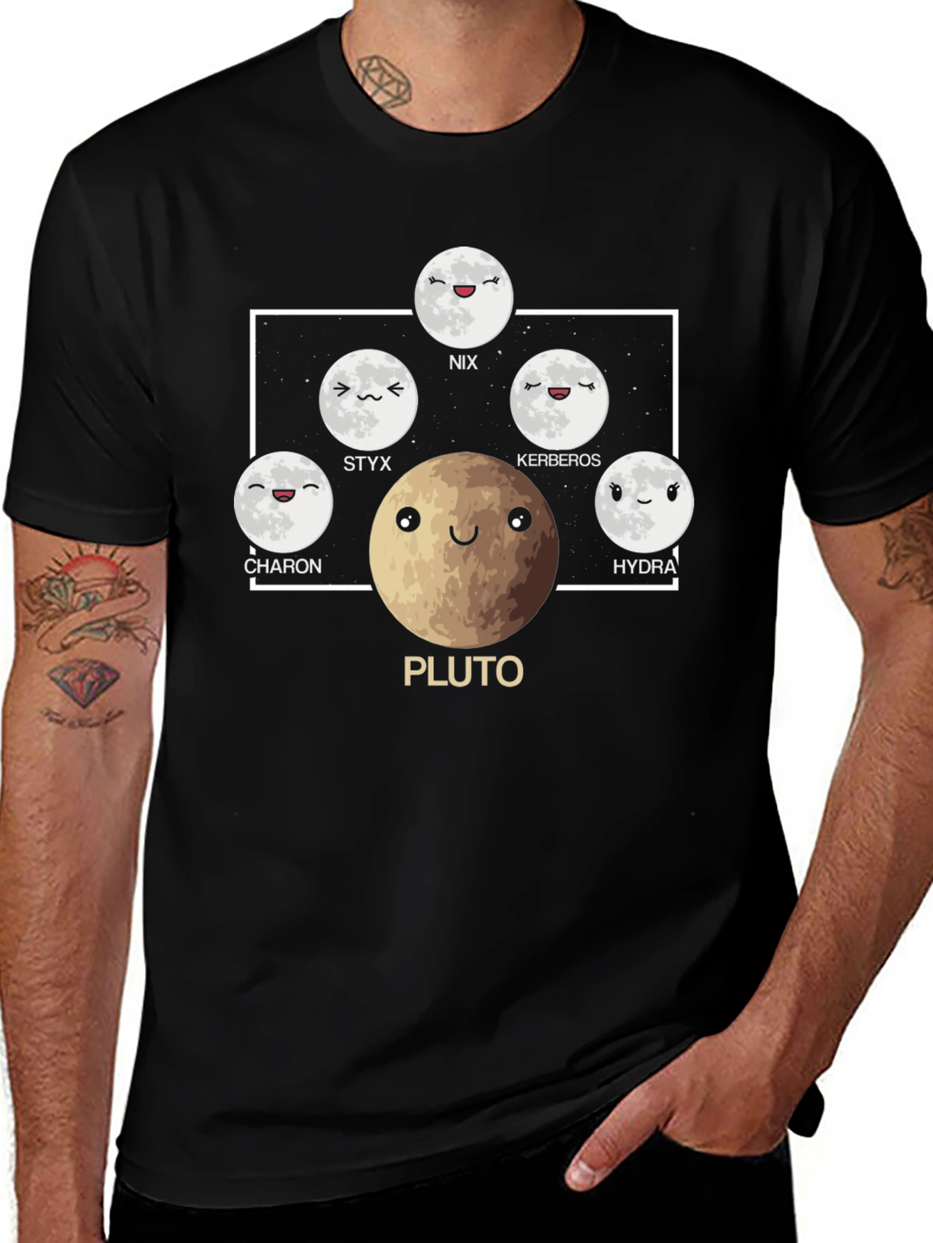 Pluto & Moons Graphic Tee - Astronomy T-Shirt
