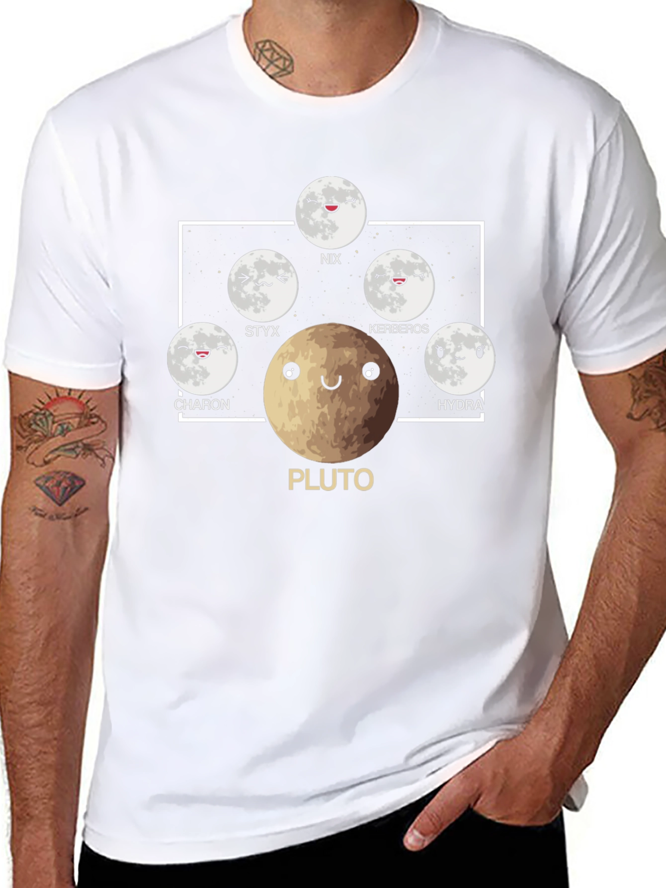 Pluto & Moons Graphic Tee - Astronomy T-Shirt