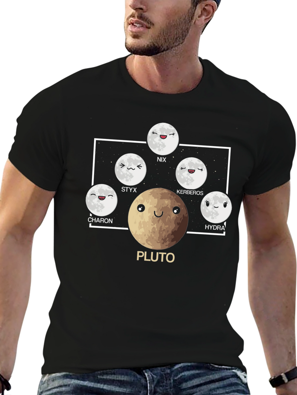 Pluto & Moons Graphic Tee - Astronomy T-Shirt
