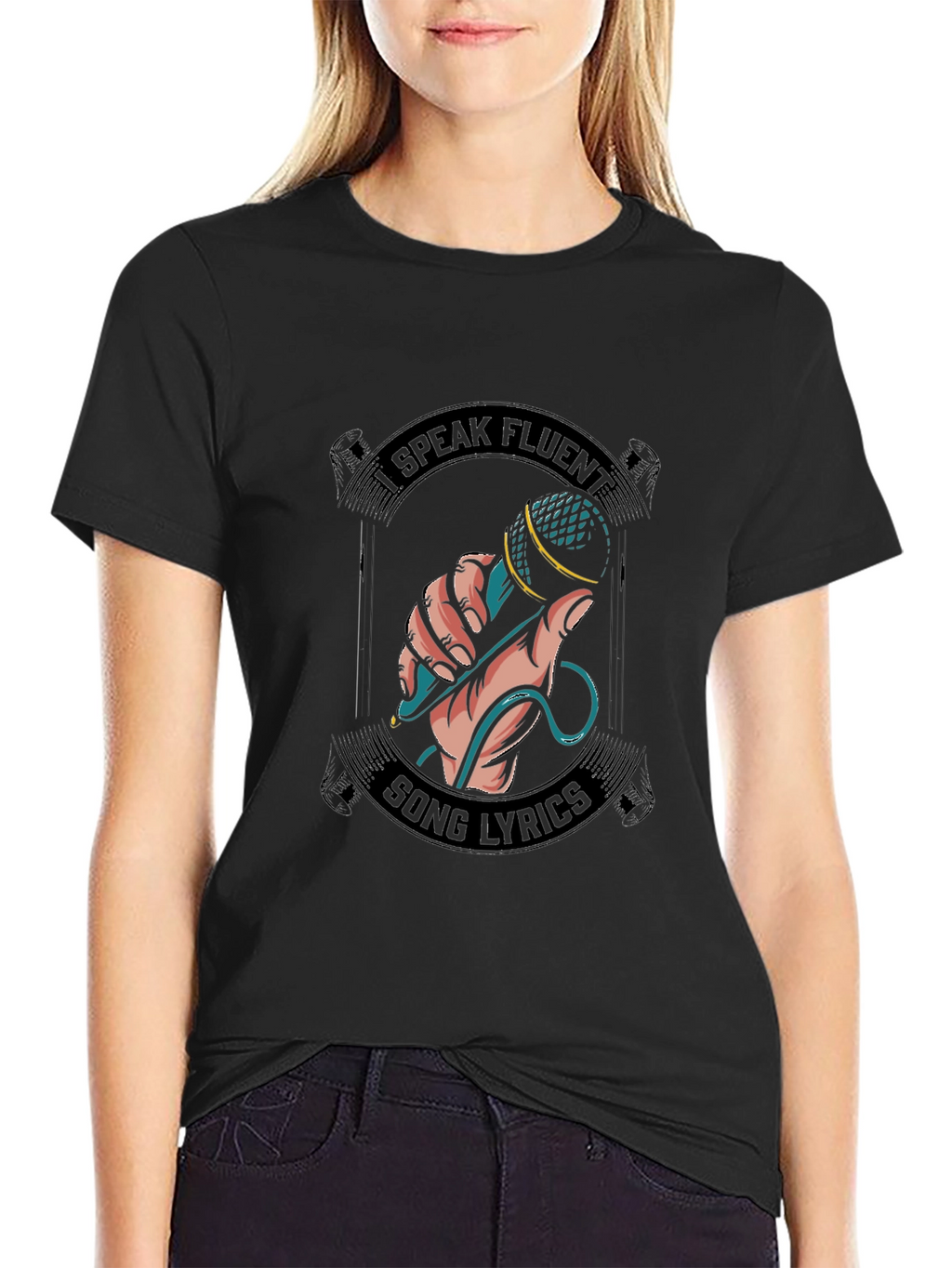 Fluent Song Lyrics Graphic Tee - Black