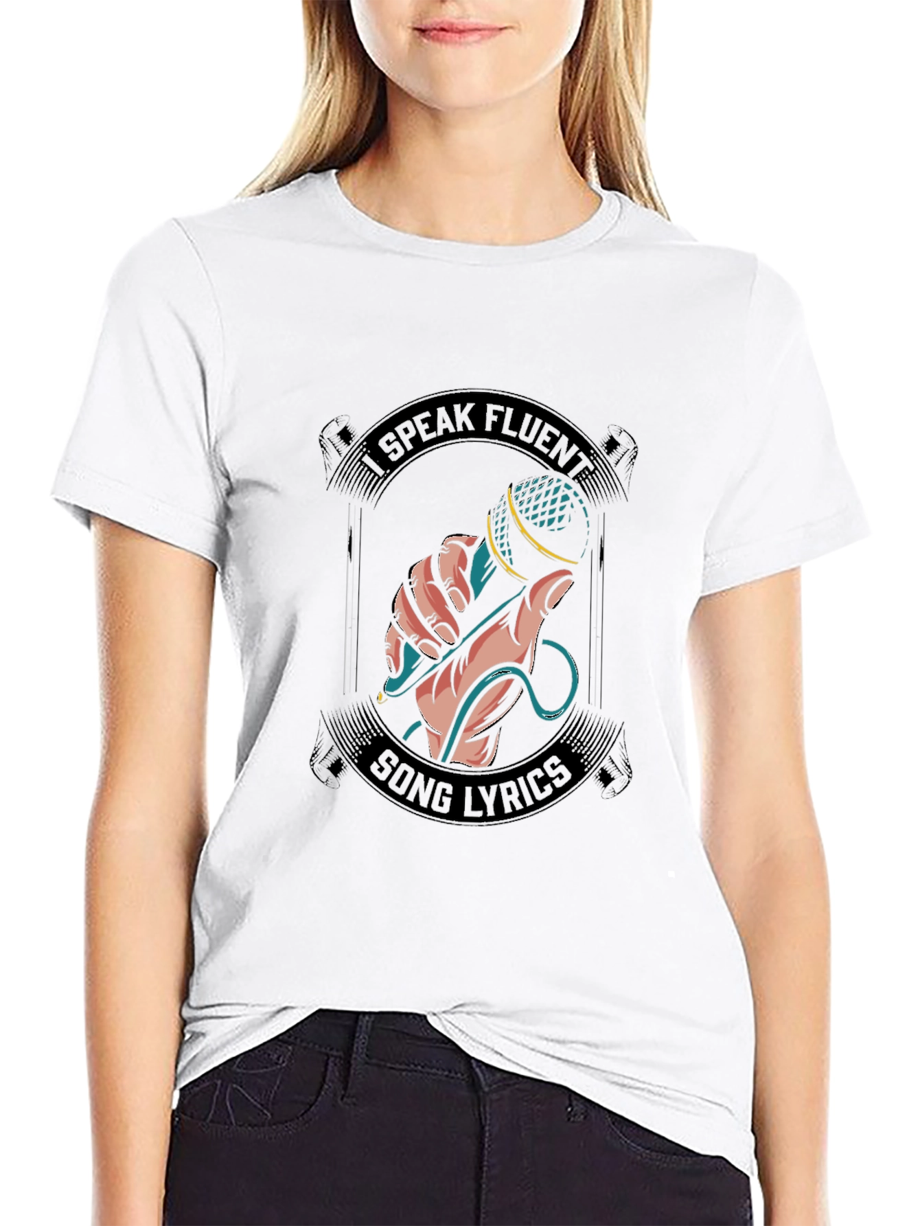 Fluent Song Lyrics Graphic Tee - Black