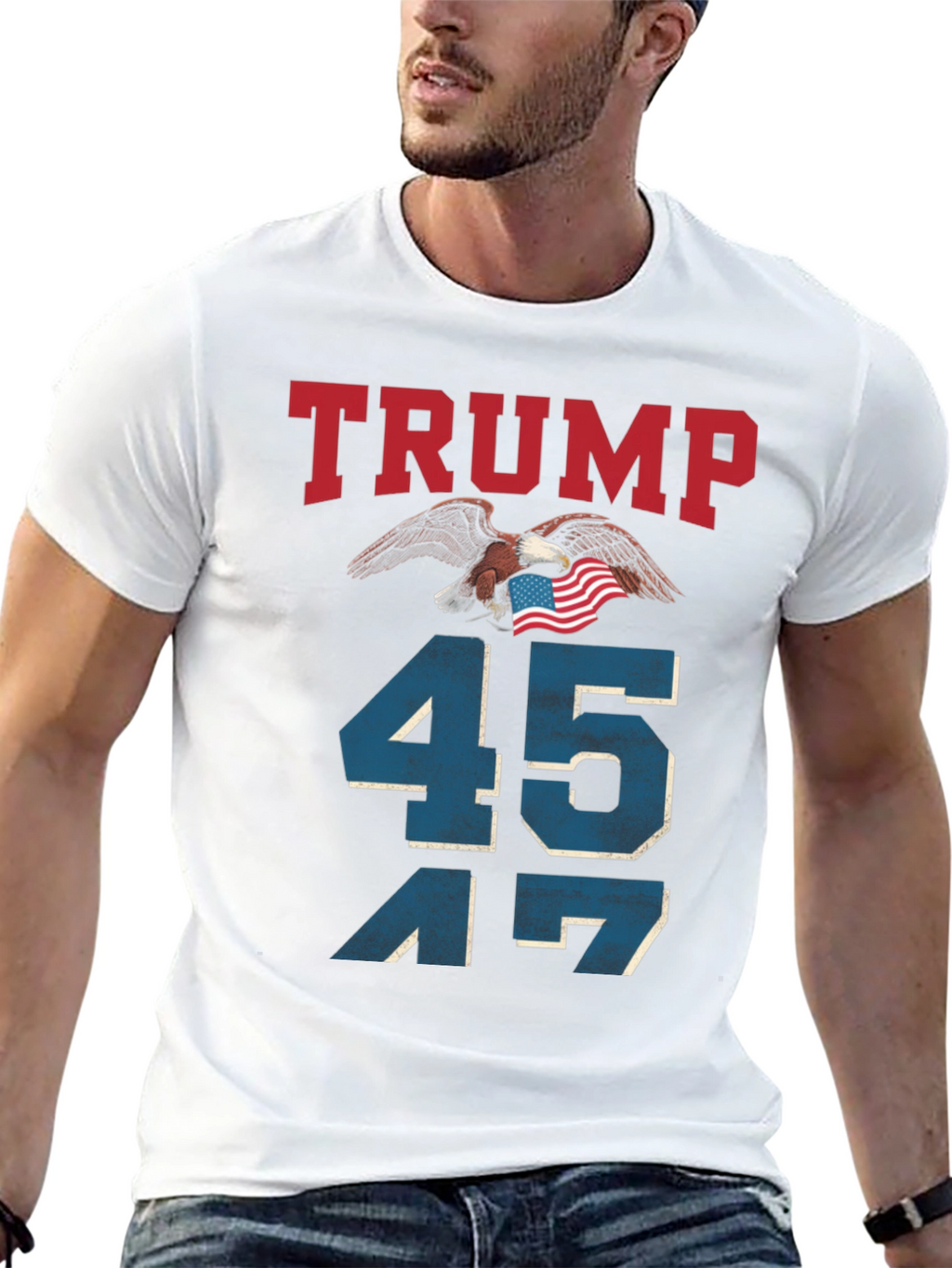 Trump 45 47 Eagle Patriotic T-Shirt