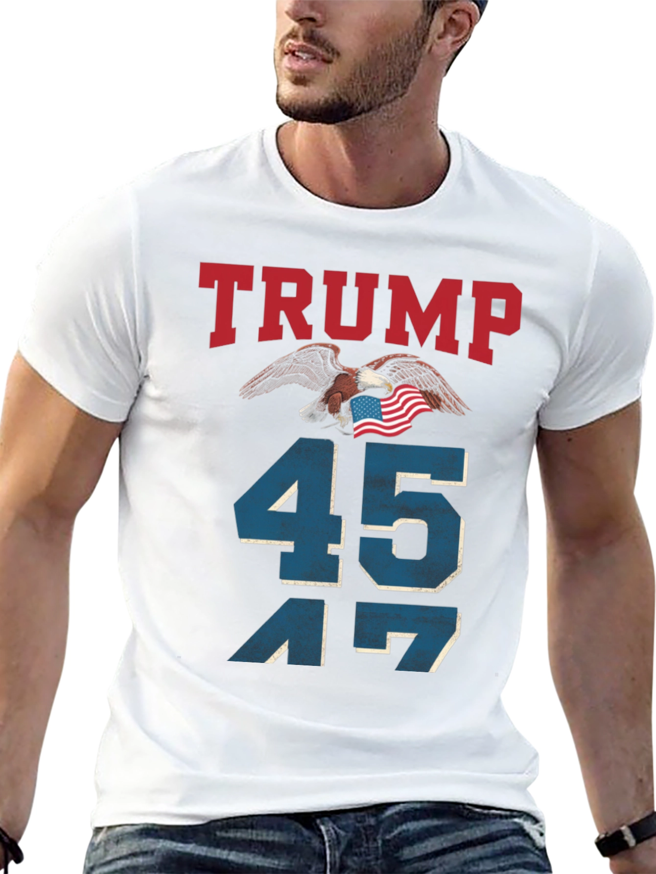 Trump 45 47 Eagle Patriotic T-Shirt