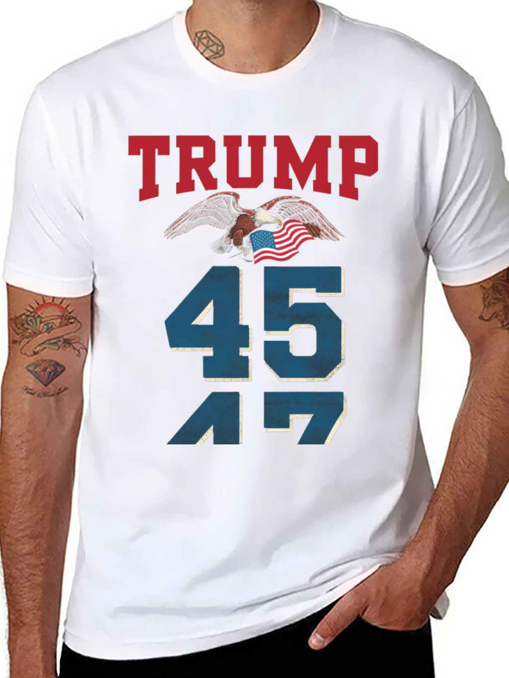 Trump 45 47 Eagle Patriotic T-Shirt