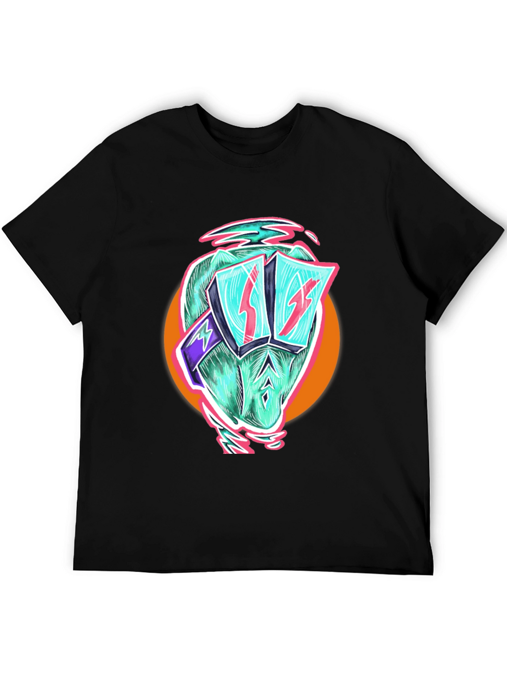 Cool Dino Black T-Shirt - Retro Cartoon Graphic