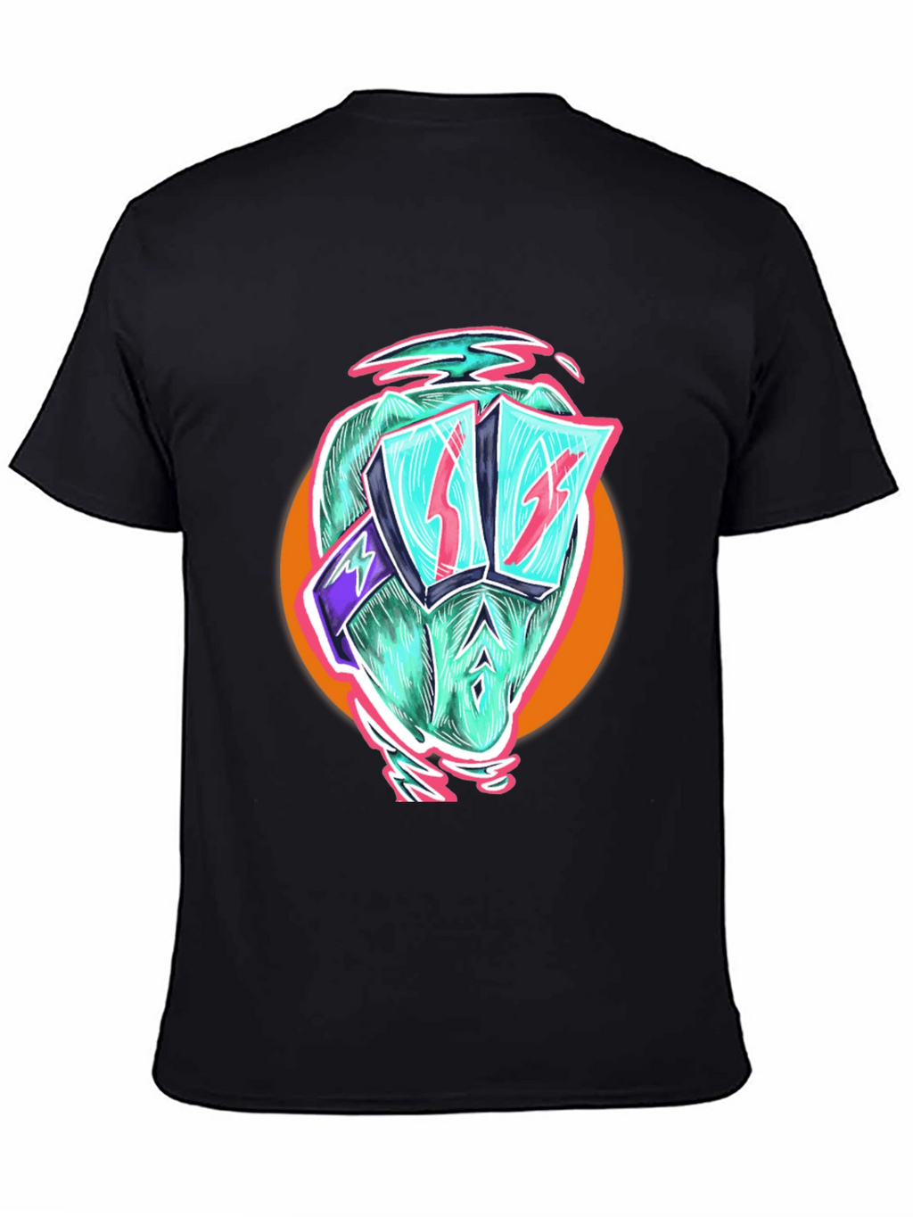 Cool Dino Black T-Shirt - Retro Cartoon Graphic