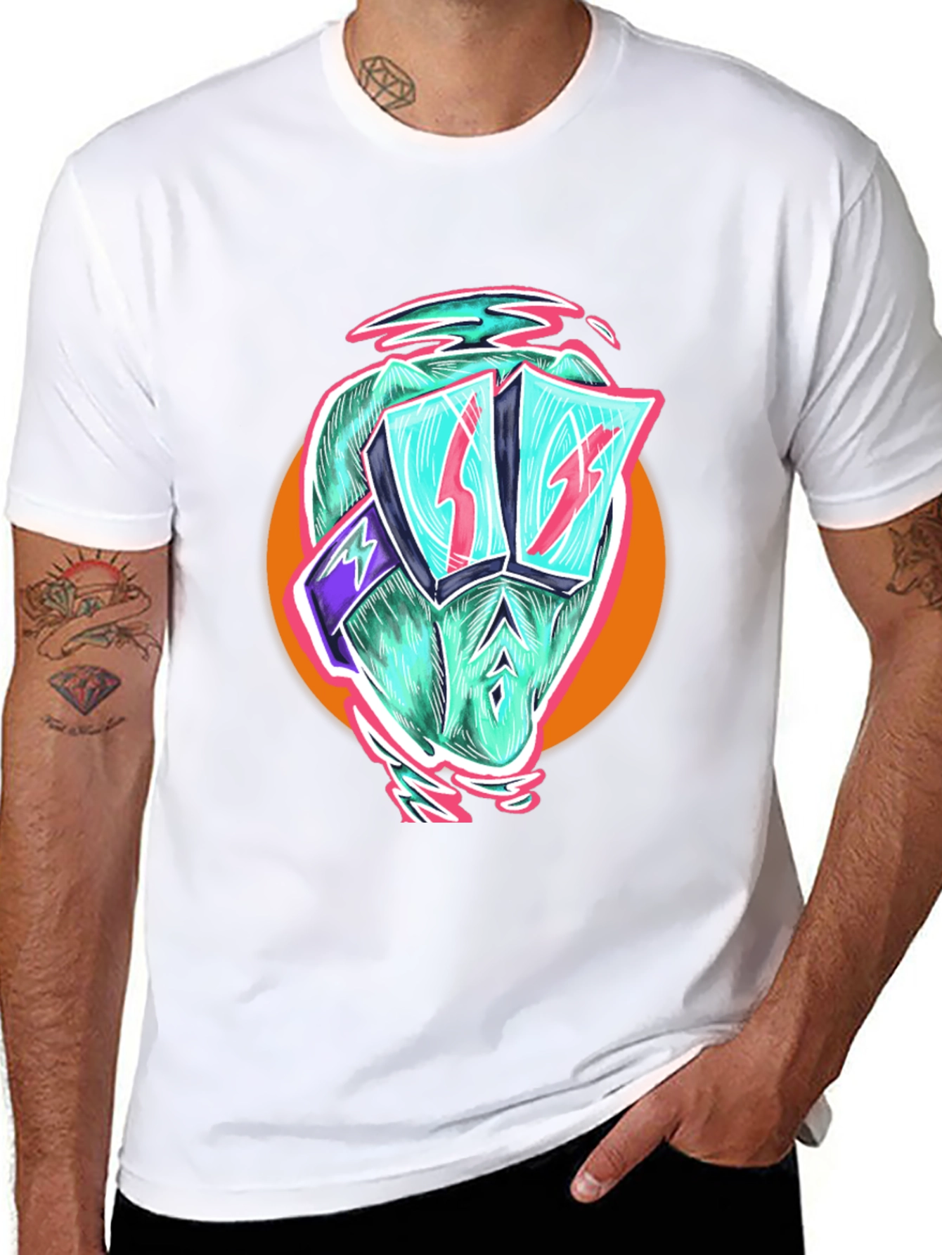 Cool Dino Black T-Shirt - Retro Cartoon Graphic