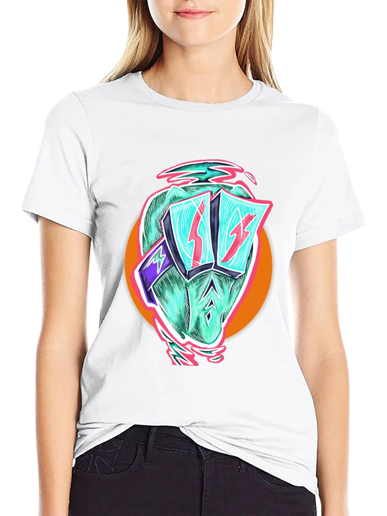 Cool Dino Black T-Shirt - Retro Cartoon Graphic