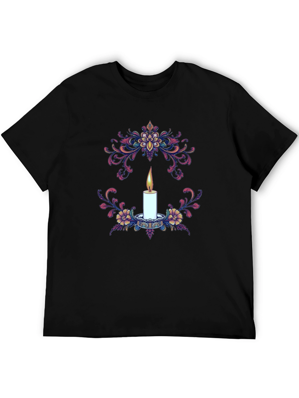Floral Candle Graphic T-Shirt