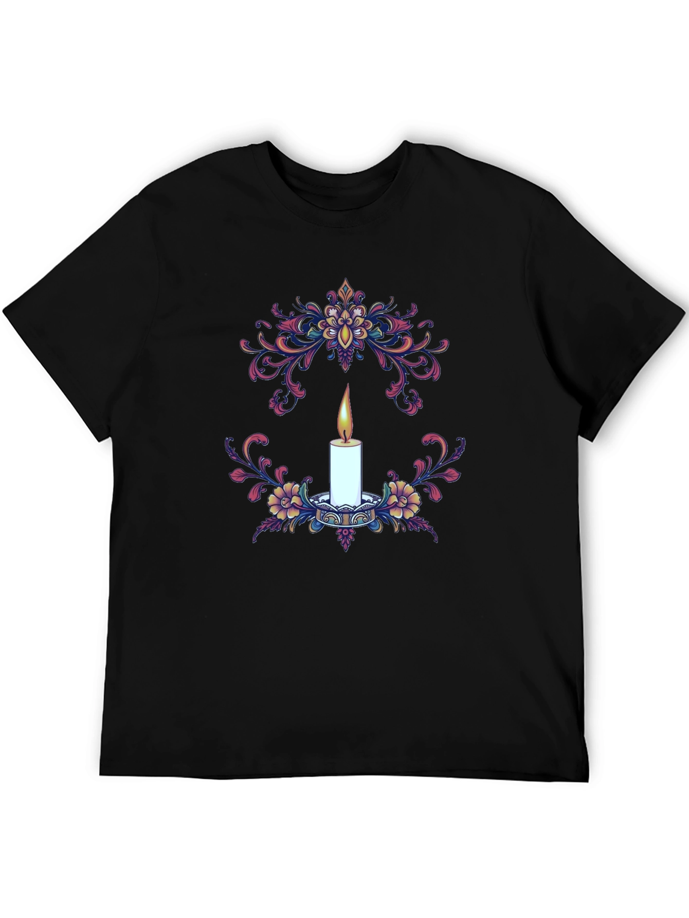 Floral Candle Graphic T-Shirt