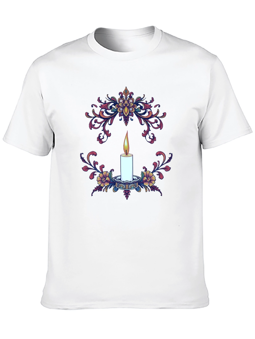 Floral Candle Graphic T-Shirt