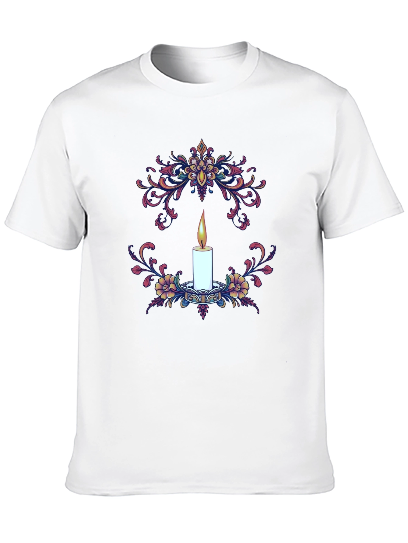 Floral Candle Graphic T-Shirt