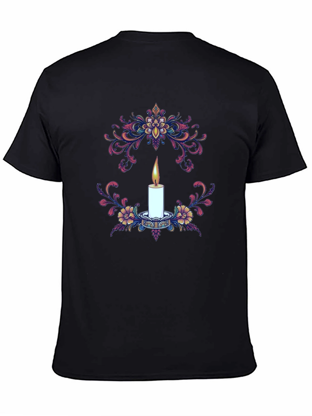 Floral Candle Graphic T-Shirt