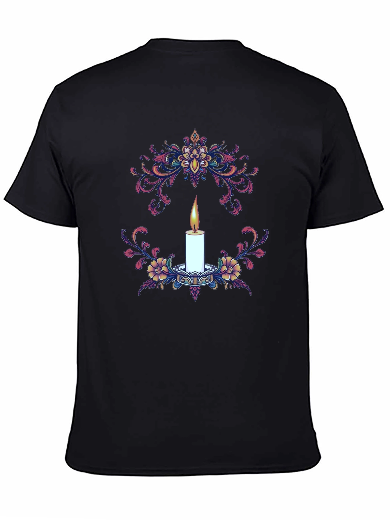 Floral Candle Graphic T-Shirt