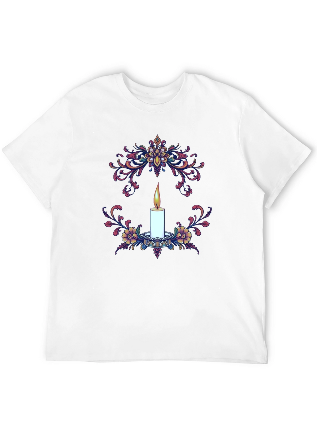 Floral Candle Graphic T-Shirt