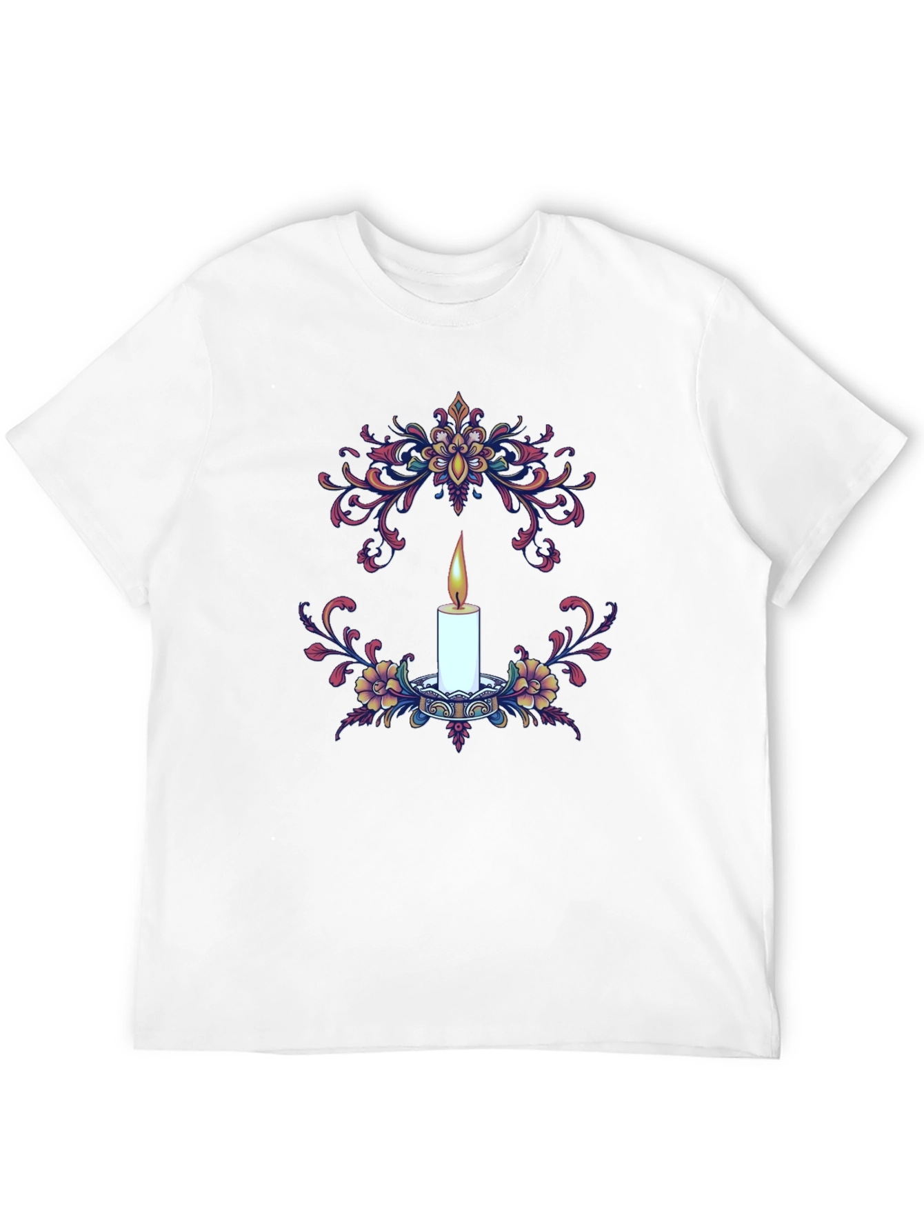 Floral Candle Graphic T-Shirt