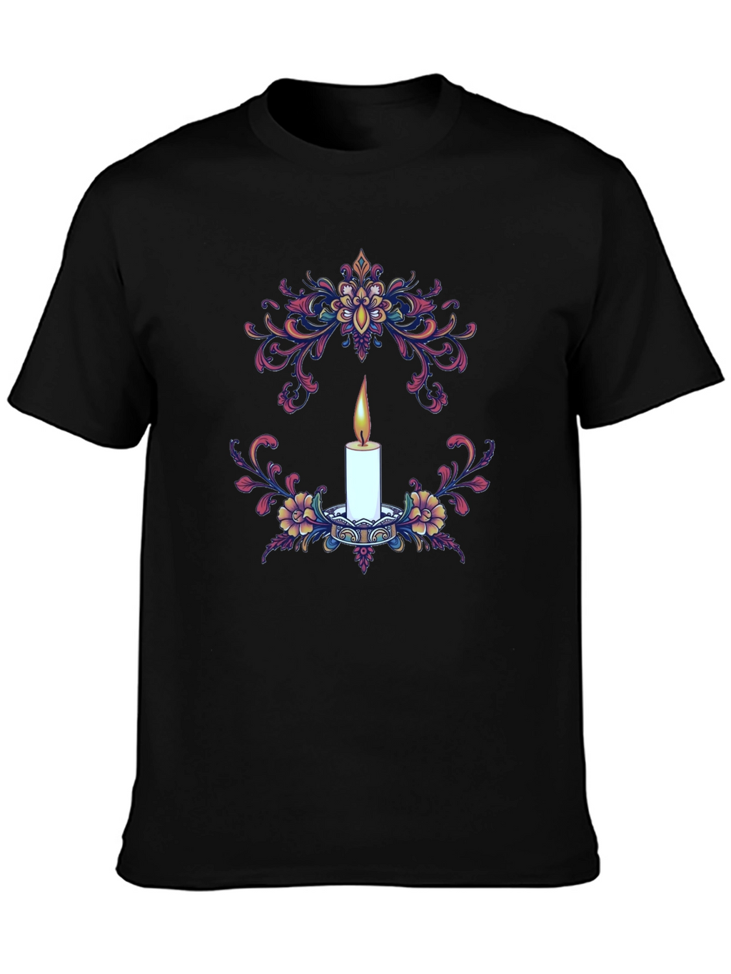 Floral Candle Graphic T-Shirt