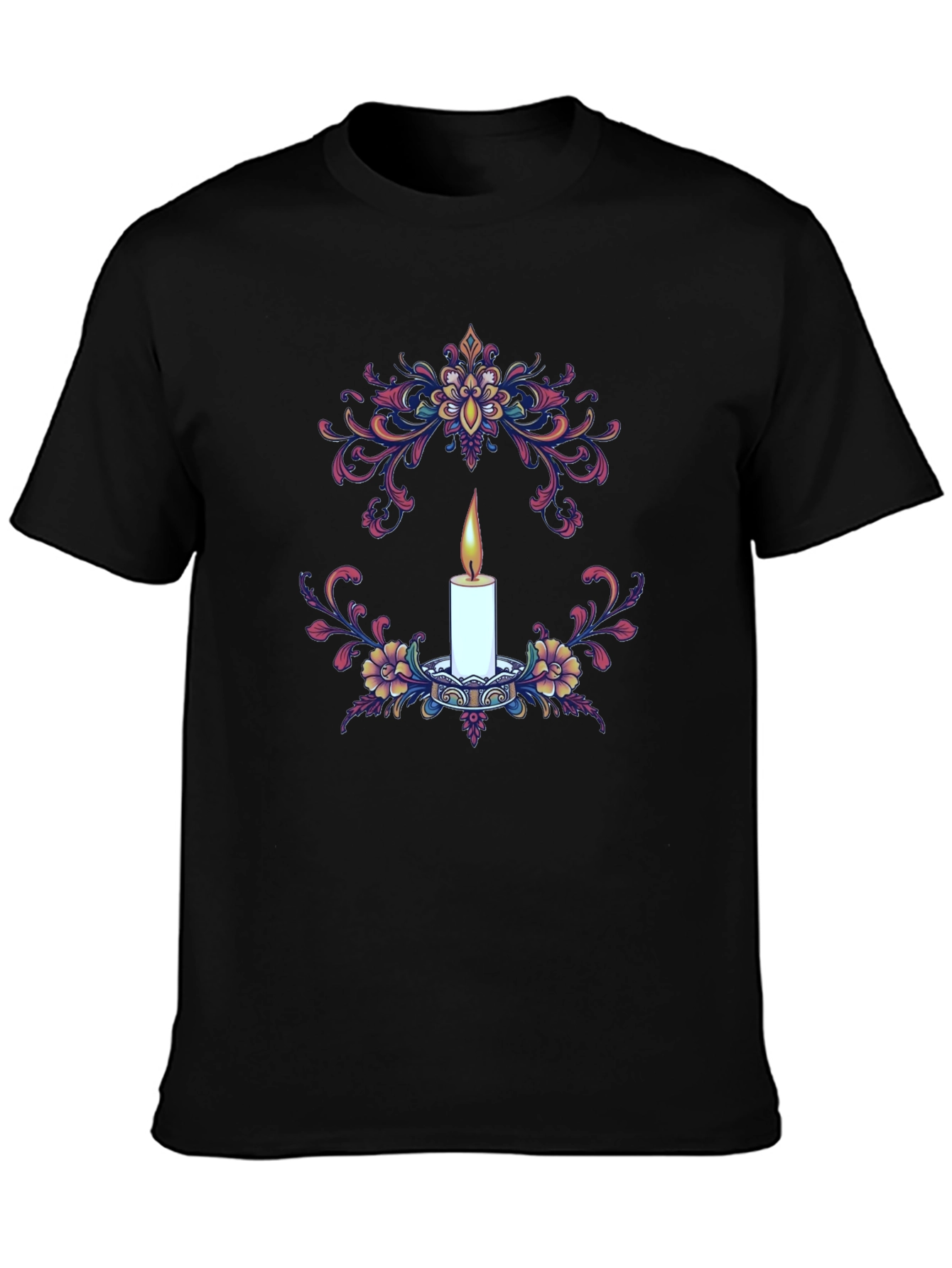 Floral Candle Graphic T-Shirt