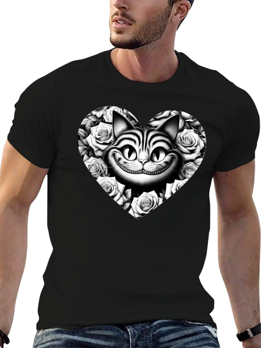 Cheshire Cat Rose Heart T-Shirt