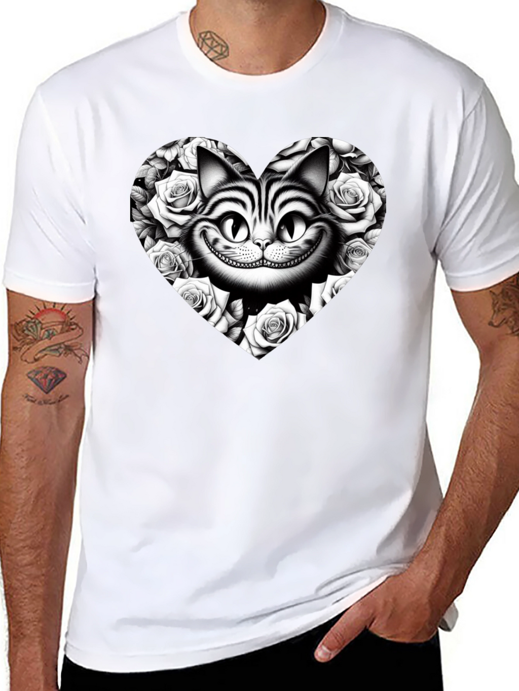 Cheshire Cat Rose Heart T-Shirt