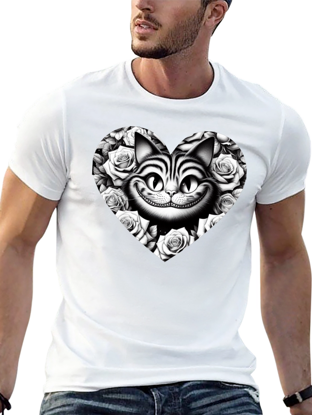 Cheshire Cat Rose Heart T-Shirt