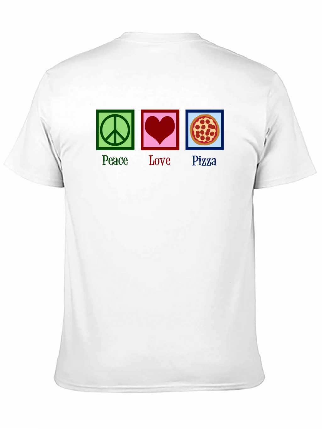 Peace Love Pizza Graphic Tee - Black Cotton T-Shirt
