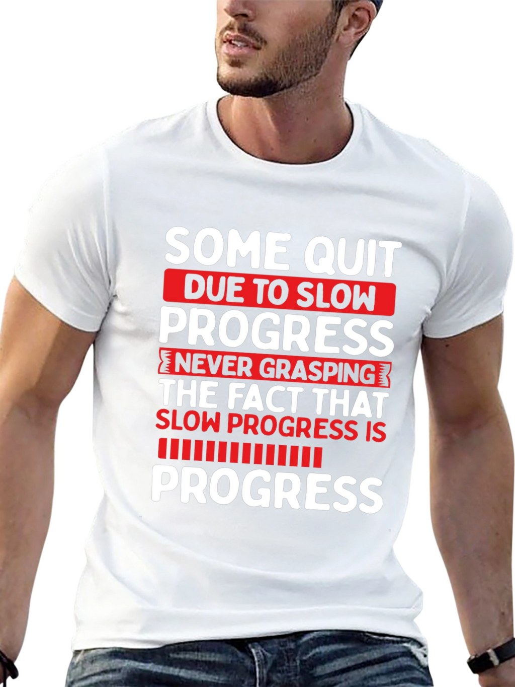 Motivational Progress T-Shirt - Fitness Gym Workout Tee