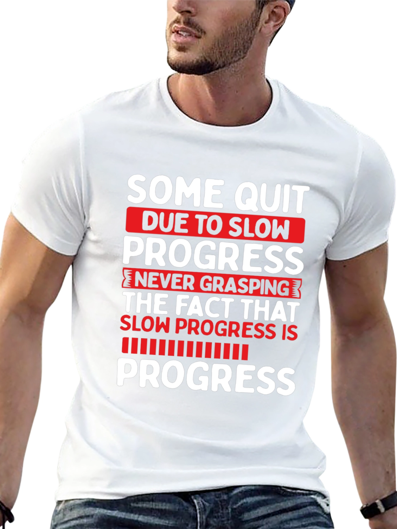 Motivational Progress T-Shirt - Fitness Gym Workout Tee