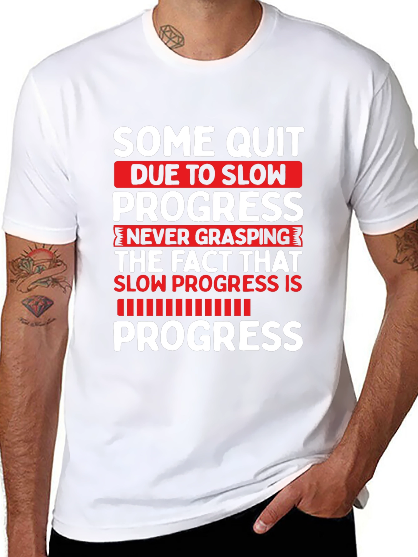 Motivational Progress T-Shirt - Fitness Gym Workout Tee