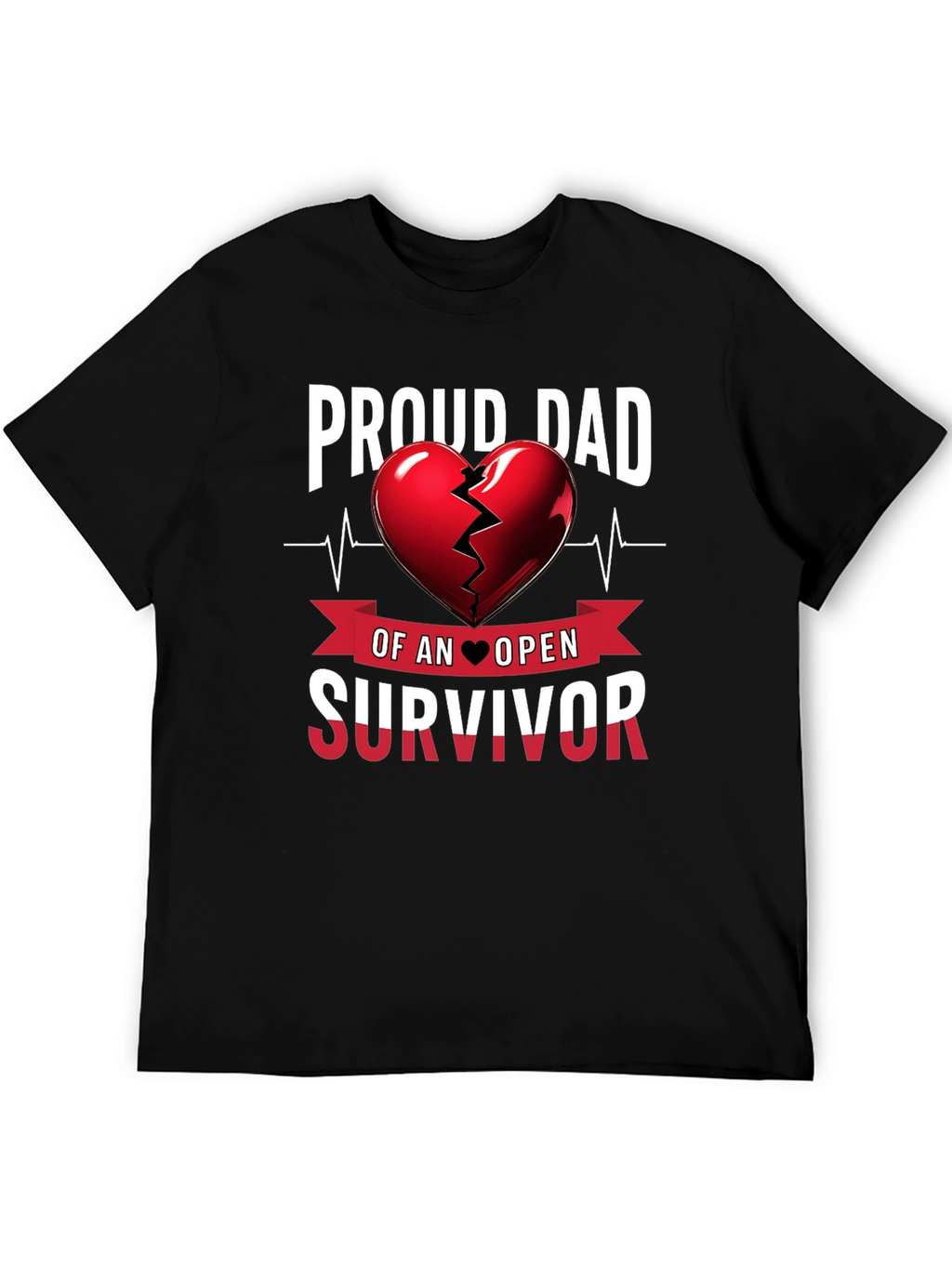 Proud Dad Heart Survivor Tee