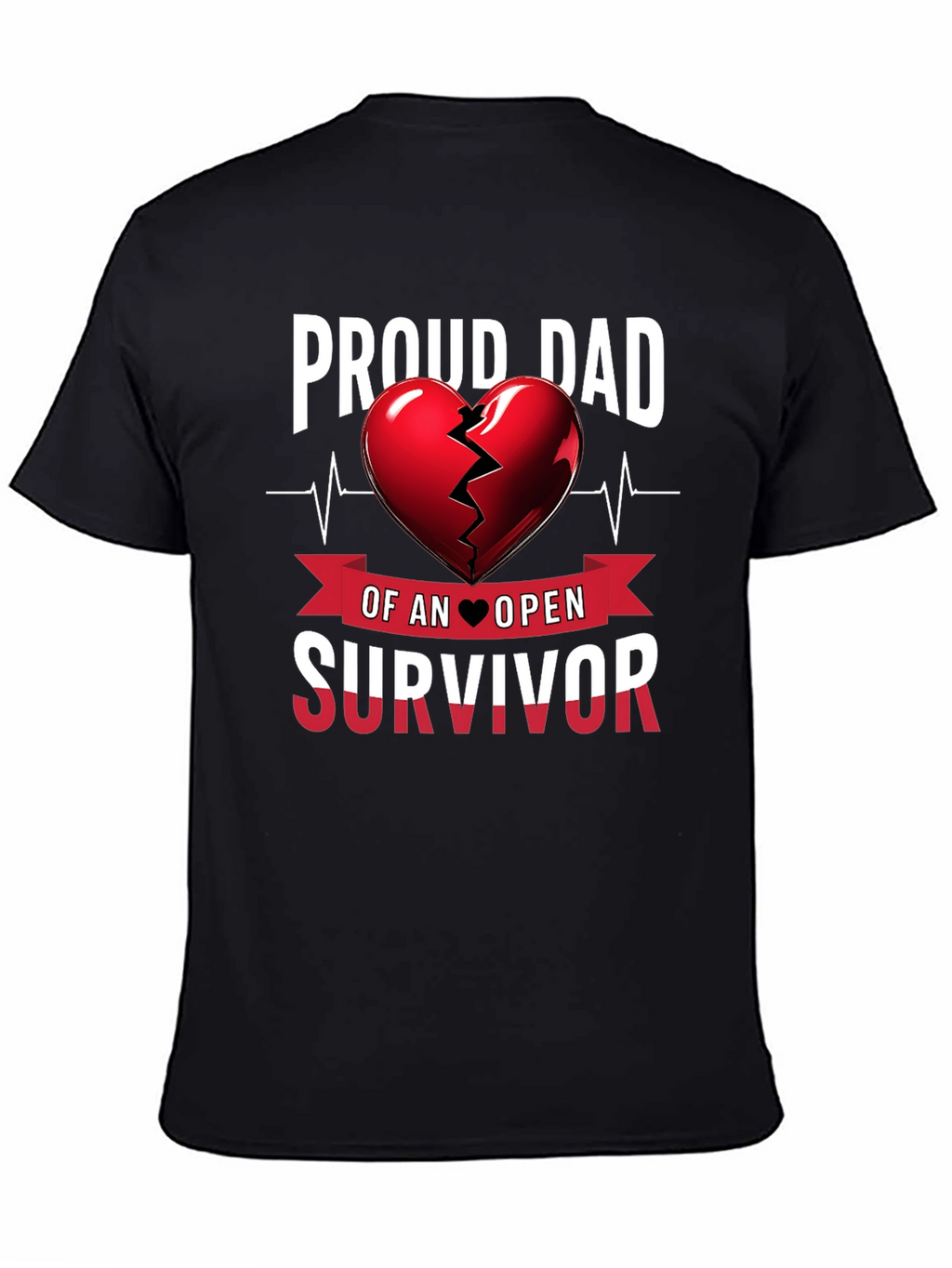 Proud Dad Heart Survivor Tee