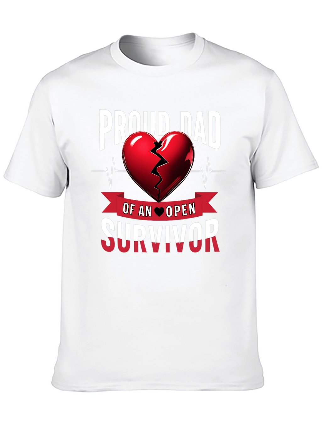 Proud Dad Heart Survivor Tee