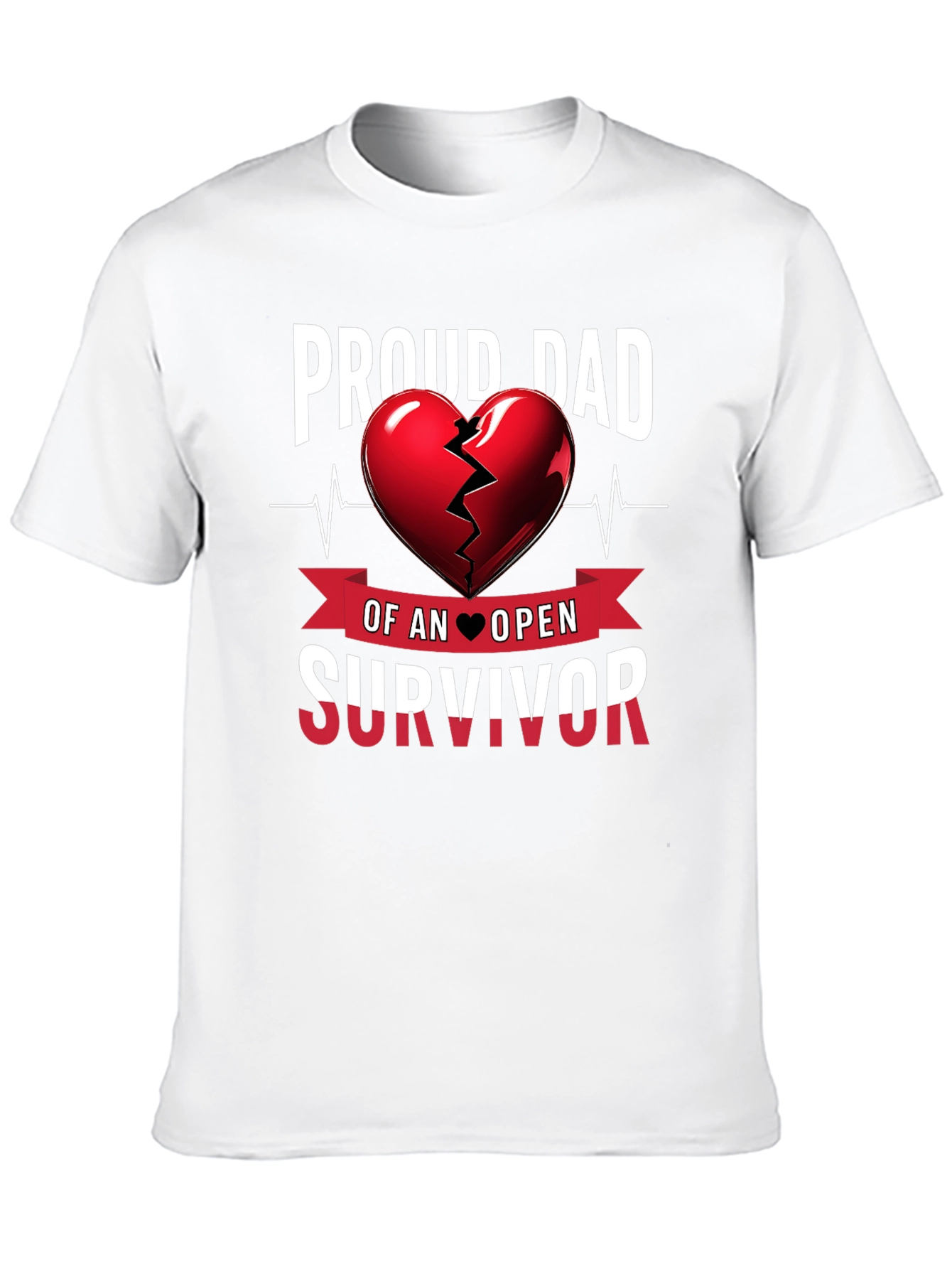 Proud Dad Heart Survivor Tee
