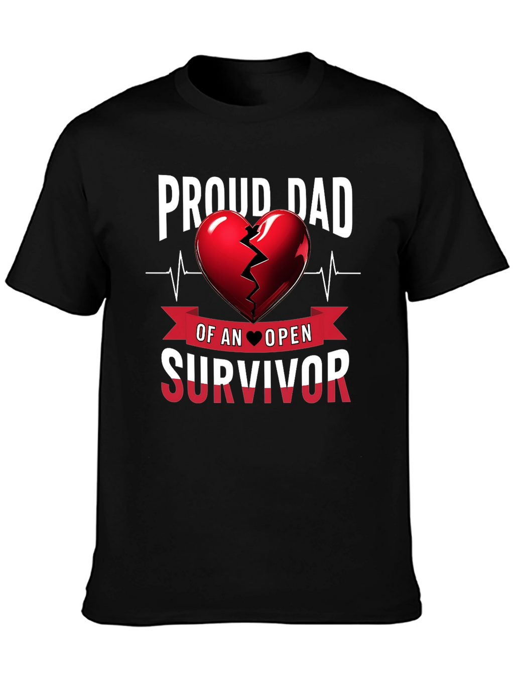 Proud Dad Heart Survivor Tee